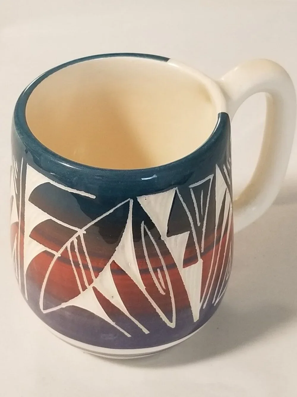 Native American Etched Pottery Mug - Signed by Artist Mike Navajo: USA - 4
